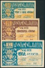 CALELLA (BARCELONA). 25 Céntimos, 50 Céntimos y 1 Peseta. Octubre 1937. Serie A, los tres billetes. (González: 7290/92). EBC.