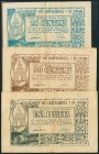CASTELLBELL I EL VILAR (BARCELONA). 25 Céntimos, 50 Céntimos y 1 Peseta. 22 de Mayo de 1937. Series C, B y A, respectivamente. (González: 7425/27). Es...