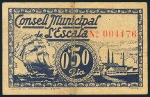 ESCALA (GERONA). 50 Céntimos. Abril 1937. (González: 7740). MBC.
