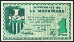 LA MANRESANA (BARCELONA). 1 Peseta. (1938ca). (González: 8553). SC.