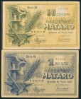MATARO (BARCELONA). 50 Céntimos y 1 Peseta. 16 de Marzo de 1937. Series B y A, ambos. (González: 8658/59). EBC.