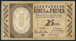 RIBES DE FRESER (GERONA). 25 Céntimos. 12 de Mayo de 1937. (González: 9620). EBC.