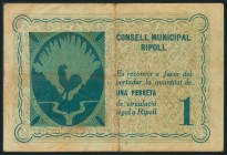 RIPOLL (GERONA). 1 Peseta. Mayo 1937. (González: 9646). MBC.