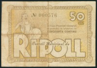 RIPOLL (GERONA). 50 Céntimos. Junio 1937. (González: 9647). MBC.