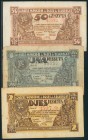 ROSES DE LLOBREGAT (BARCELONA). 50 Céntimos, 1 Peseta y 2 Pesetas. 20 de Mayo de 1937. (González: 9752/54). MBC.