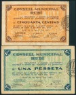 RUBI (BARCELONA). 50 Céntimos y 1 Peseta. 13 de Mayo de 1937. (González: 9759, 9761). BC.