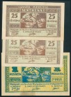 SENTMENAT (BARCELONA). 25 Céntimos (2) y 1 Peseta. 26 de Agosto de 1937. Uno de los de 25 cts al dorso con sello ovalado de color violeta. (González: ...