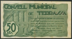 TERRASSA (BARCELONA). 50 Céntimos. 21 de Junio de 1937. (González: 10132). EBC.