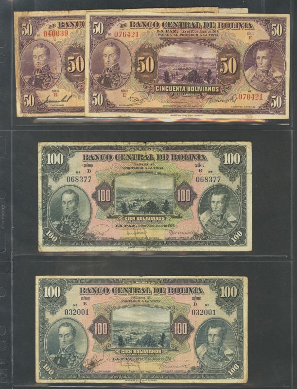 BOLIVIA. Interesante resto de colección de billetes bolivianos desde el año 1900...