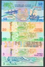 Conjunto de 6 billetes de las Islas Cook de 3 Dollars, 10 Dollars (2), 20 Dollars y 50 Dollars. A EXAMINAR. SC/SC-.