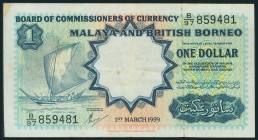 MALAYA Y BRITISH BORNEO. 1 Dollar. 1 de Marzo de 1959. Serie B/97. (Pick: 8a). MBC.