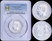 GREECE: Pattern coin of 5 Drachmas (1966) (type I) in silver with head of Constantine II facing left and legend "ΚΩΝΣΤΑΝΤΙΝΟΣ ΒΑΣΙΛΕΥΣ ΤΩΝ ΕΛΛΗΝΩΝ". L...