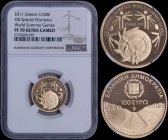 GREECE: 100 Euro (2011) in gold (0,917) commemorating the XIII Special Olympics / Athens 2011". Weight: 7,9881gr. Inside slab by NGC "PF 70 ULTRA CAME...