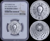 GREECE: 6 Euro (2015) in silver (0,925) commemorating the International year of light and light-based technologies. Inside slab by NGC "PF 70 ULTRA CA...