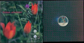 GREECE: 5 Euro (2019) in alloy of copper, zinc & nickel featuring the endemic flora of Greece - Tulipa gulimyi. Inside official blister by the Bank of...