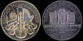 AUSTRIA: 1,5 Euro (2016) in silver (0,999) with Golden Concert Hall. Bouquet of instruments on reverse. (KM 3159). Uncirculated.