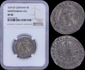 GERMAN STATES / WURTTEMBERG-OLS: 6 Kreuzer (1674 SP) in silver with bust of Sylvius Friedrich facing right and value. Silesian eagle in circle, prince...