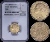 GREAT BRITAIN: 1 Sovereign (1872) in gold (0,917) with head of Queen Victoria facing left. Die number below wreath on reverse. Inside slab by NGC "MS ...