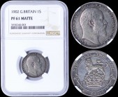 GREAT BRITAIN: 1 Shilling (1902) in silver with head of Edward VII facing right. Lion above a crown dividing date on reverse. Inside slab by NGC "PF 6...
