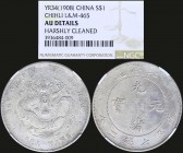 CHINA: Set of 2 silver coins, 1 Dollar (1908 - Year 34) (Chihili province) + 1 Dollar (1921 - Year 10). The coins are inside slabs by NGC "AU DETAILS ...