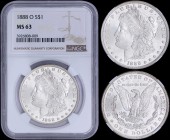 USA: 1 Dollar (1888 O) in silver (0,900) with Liberty and legend "E.PLURIBUS.UNUM". American eagle and legend "UNITED STATES OF AMERICA" on reverse. D...