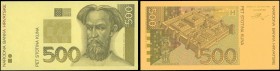 CROATIA: Progressive proofs of front and back of 500 Kuna (31.10.1993) in brown. Printed by G&D. (Pick 34pp) & (Spink NBH B7ap). Uncirculated