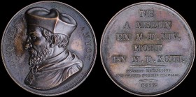 FRANCE: Bronze medal (1819) commemorating Jacques Amyot. Manufactured by Alexis Joseph Depaulis. Diameter: 40mm. Weight: 40,5gr. Extremely Fine.