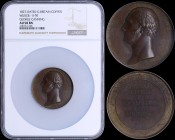 GREAT BRITAIN: Bronze medal (1827) commemorating George Canning. Obv: George Canning facing left. Rev: "A LA CONCORDE DES PEUPLES" in outer legend, "L...