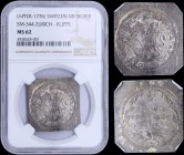 SWITZERLAND: Silver medal (dated after 1776). Rampant lion with sword and shield on obverse. Inside slab by NGC "MS 62". (SM 344).
