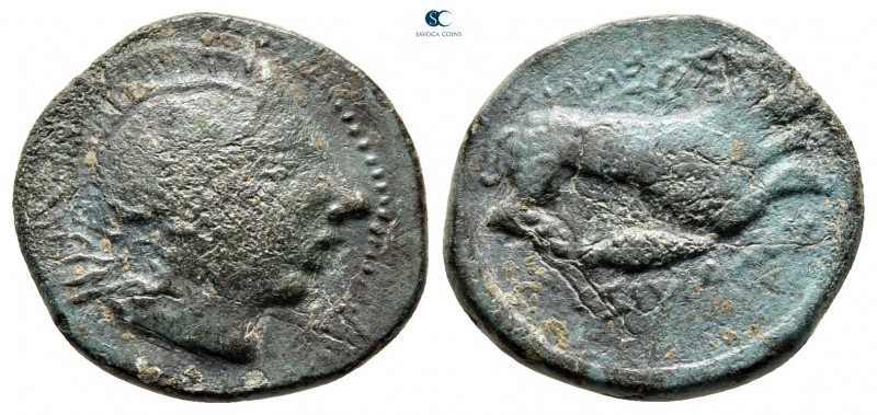 Eastern Europe. Imitation of Lysimachos 300-200 BC. 
Bronze Æ 

20 mm., 5,09 ...