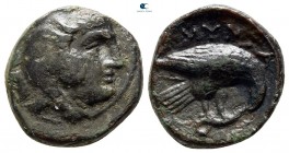 Kings of Macedon. Uncertain mint in Macedon. Amyntas III 393-369 BC. Bronze Æ