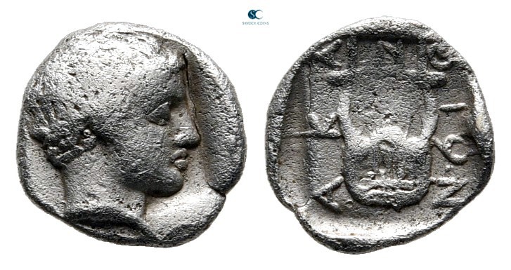 Macedon. Akanthos 390-382 BC. 
Obol AR

8 mm., 0,38 g.



very fine