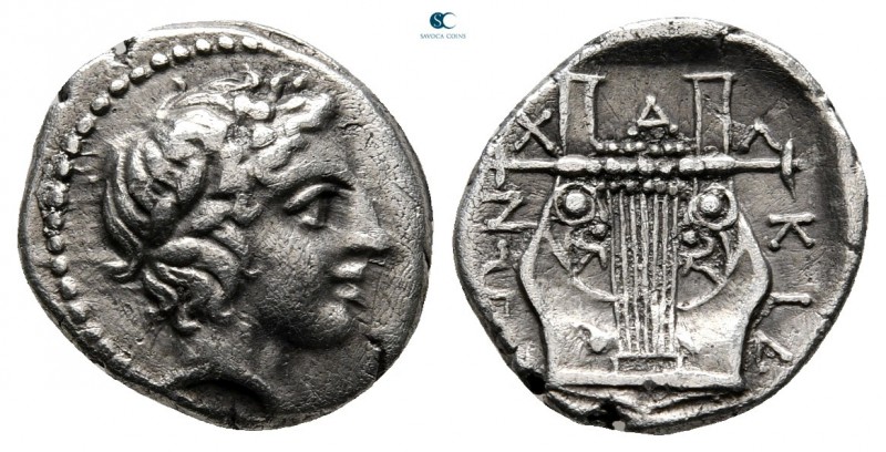 Macedon. Olynthos 432-379 BC. 
Tetrobol AR

15 mm., 2,23 g.



very fine