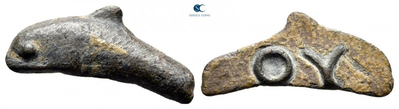 Scythia. Olbia 437-410 BC. 
Cast dolphin Æ

22 mm., 1,39 g.



very fine