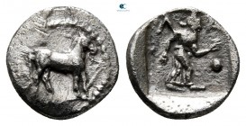 Thessaly. Larissa 450-400 BC. Obol AR