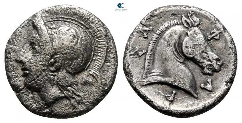 Thessaly. Pharsalos circa 350-325 BC. 
Hemidrachm AR

15 mm., 2,51 g.



...