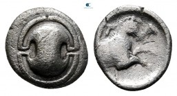 Boeotia. Tanagra circa 375-350 BC. Obol AR