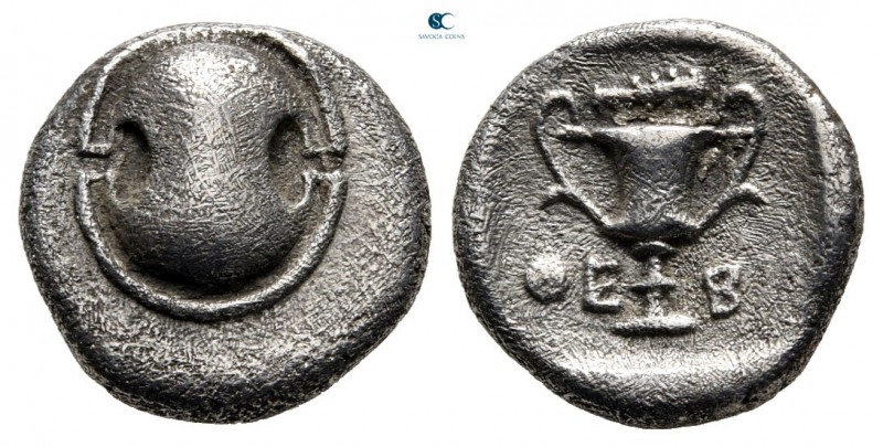 Boeotia. Thebes 425-375 BC. 
Hemidrachm AR

13 mm., 2,33 g.



very fine