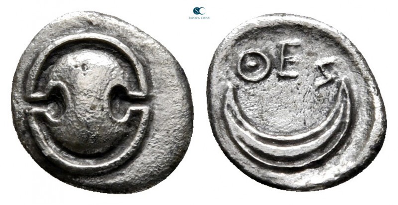 Boeotia. Thespiae circa 400-300 BC. 
Obol AR

10 mm., 0,86 g.



very fin...