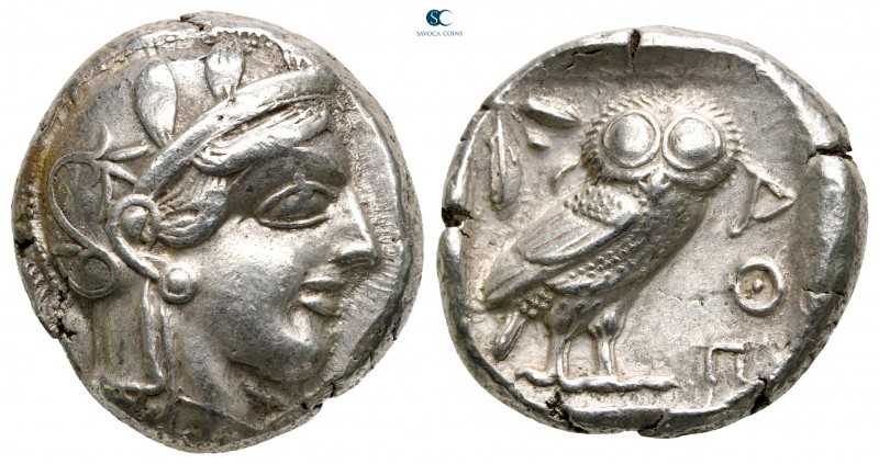 Attica. Athens 449-404 BC. 
Tetradrachm AR

23 mm., 17,13 g.



very fine