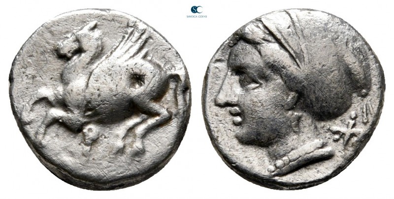 Corinthia. Corinth 345-307 BC. 
Drachm AR

13 mm., 2,08 g.



very fine