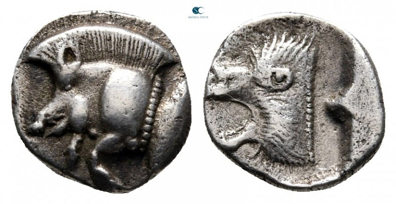 Mysia. Kyzikos circa 480-450 BC. 
Diobol AR

10 mm., 1,16 g.



very fine