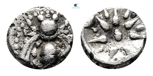 Ionia. Ephesos circa 500-450 BC. 
1/64 Stater AR

5 mm., 0,29 g.



very ...