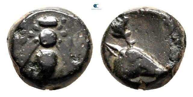 Ionia. Ephesos 405-390 BC. 
Bronze Æ

7 mm., 0,70 g.



very fine