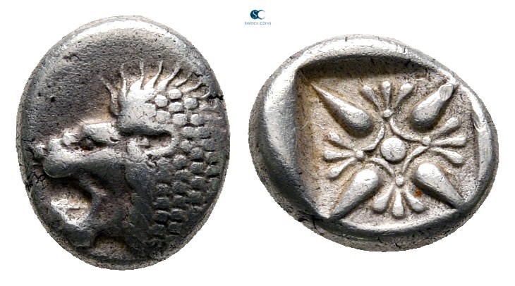 Ionia. Miletos circa 550-500 BC. 
Diobol AR

8 mm., 1,17 g.



very fine