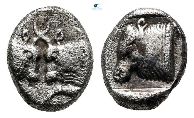 Caria. Uncertain mint circa 500-400 BC. 
Obol AR

9 mm., 1,10 g.



very ...