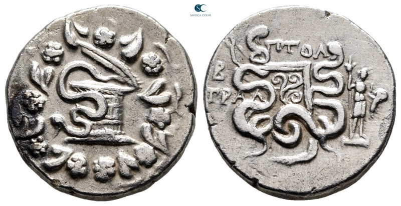 Lydia. Tralleis 133-126 BC. Ptol- (ΠΤΟΛ-), magistrate
Cistophoric Tetradrachm A...