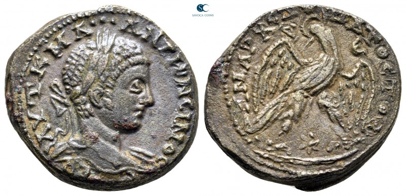 Seleucis and Pieria. Antioch. Elagabalus AD 218-222. 
Tetradrachm BI

27 mm.,...