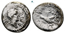 Mark Antony and Octavian 43-30 BC. Military mint moving with M.Antony. Quinarius AR