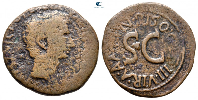 Augustus 27 BC-AD 14. Piso, moneyer. Struck 15 BC. Rome
As Æ

27 mm., 9,72 g....